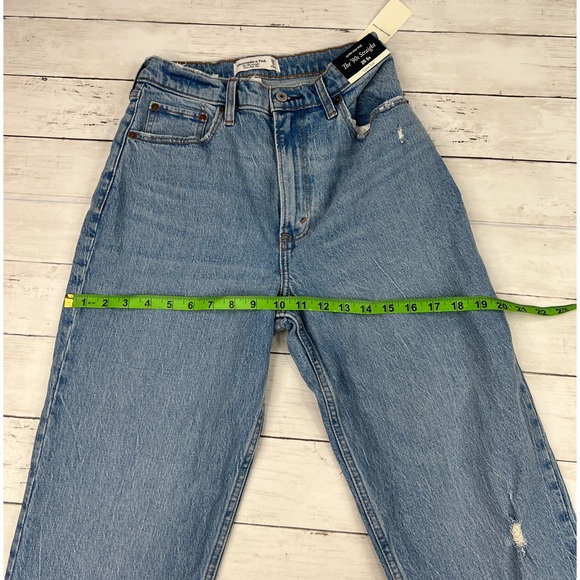 Abercrombie & Fitch ‘90s Straight Ultra High Rise 28/6R Denim Jeans NWT - Picture 9 of 12